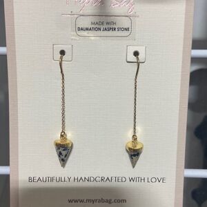 Dalmatian jasper stone earrings